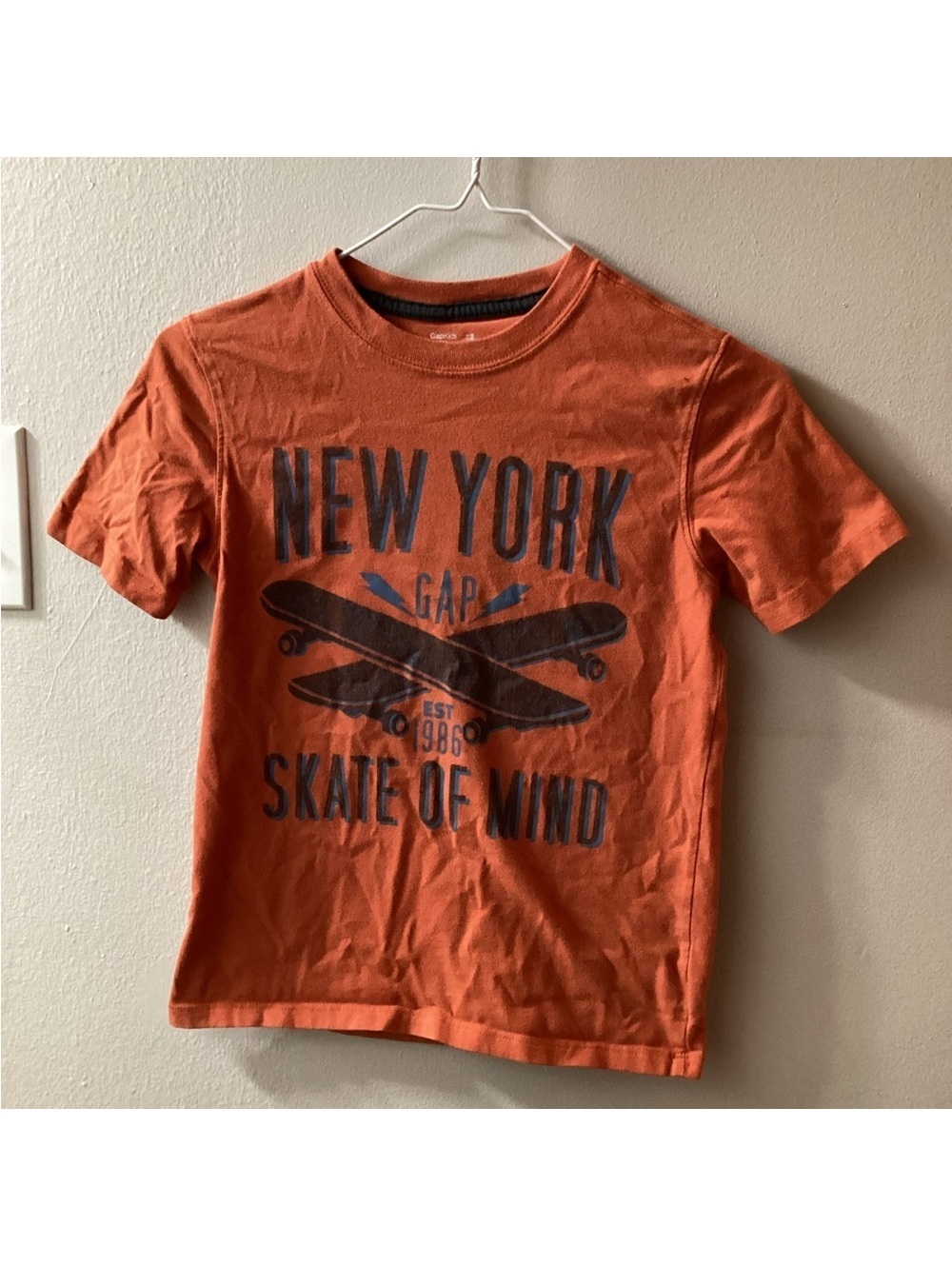 Boys Gap Kids Medium Orange New York Skate of Mind Skateboard Graphic Tee Tote6